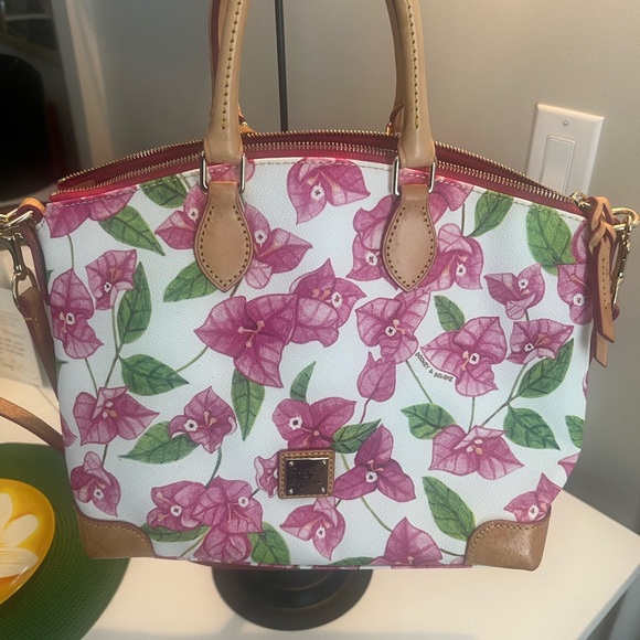 Dooney & Bourke Pink & Green Floral Satchel (includes the shoulder strap) - Picture 11 of 12